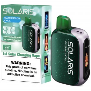 Solaris 25000 Puffs Solar Charging Disposable vape (Display of 5)*