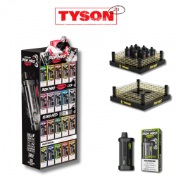 IRON MIKE Tyson 14ML 15K Puffs Disposable Starter Kit Display With Testing Station - Filled Acrylic Display of 100