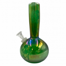 9" Frosted Bob Ball Bottom Soft Glass Water Pipe - Glass On Glass [E5801-53G]