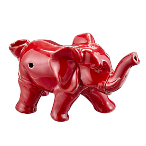 Red Ceramic Elephant Pipe [82436]