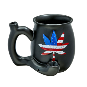 Matte Black Mug With Leaf [82506]