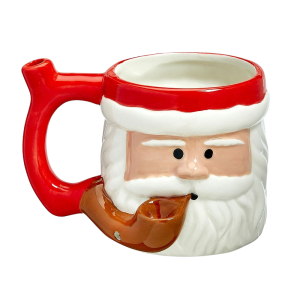 Ceramic Santa Mug Hand Pipe - [82508]