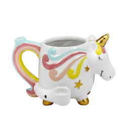 Ceramic Unicorn Mug Hand Pipe - [88101]