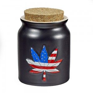 Patriotic Embossed Leaf Stash Jar [88120]