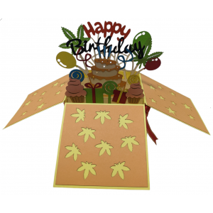"Happy Birthday" Present Greeting Card With Popup