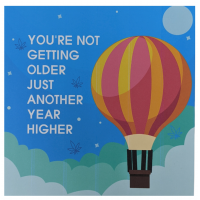"Another Year Higher" Hot Air Balloon Greeting Card w/ Popup