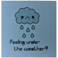 "Feeling Under the Weather" Cloud Greeting Card w/ Popup