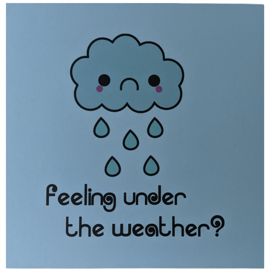 "Feeling Under the Weather" Cloud Greeting Card w/ Popup "Feeling Under the Weather" Cloud Greeting Card w/ Popup