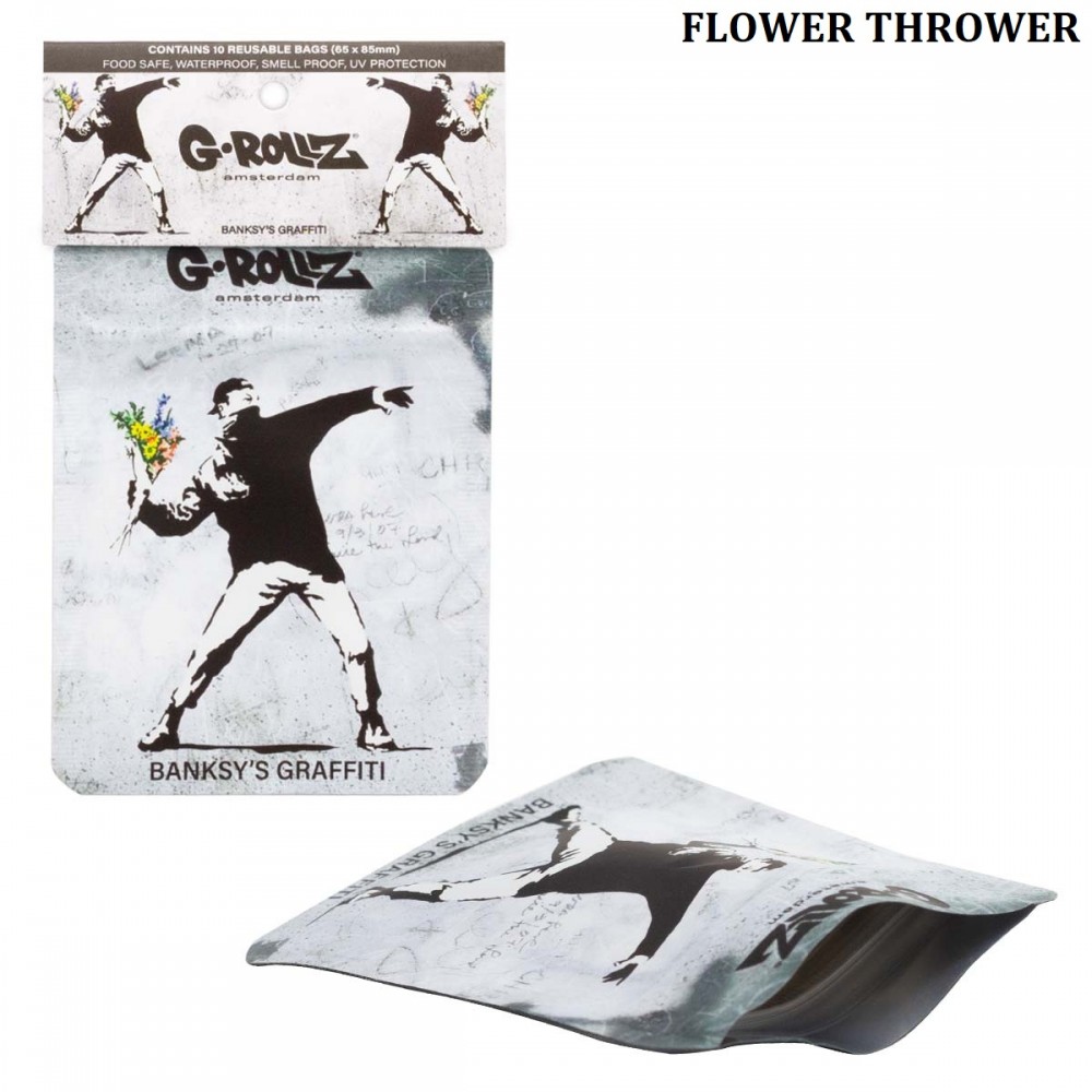 G-ROLLZ | Banksy s 2.5 x 3.3in Smell Proof Bags - 25 Bags/10pcs in Display - [BG4020]