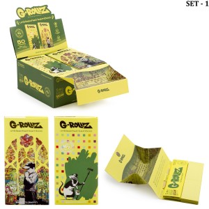 G-ROLLZ | Banksy s Graffiti King Size - Bamboo Unbleached - 50 King Size Papers + Tips & Tray - [BG71]