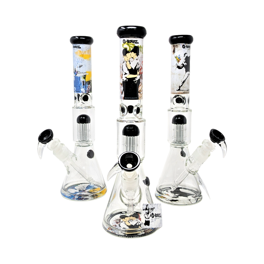 G-Rollz | 14" Banksy s - 8 Arm Percolator Beaker Yellow [BG20101]