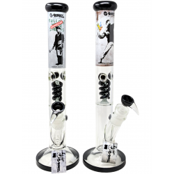 G-Rollz | 17.7" Banksy's - Straight Bong White H:45cm - Ø:50mm - SG:29.2mm - [BG20107]