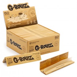 G-ROLLZ | Unbleached Extra Thin Rolling Papers - 50ct Display - King Size [GR01A-DIS]