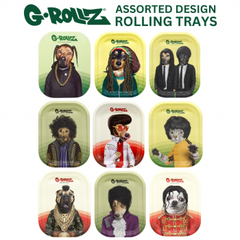 G-ROLLZ | Assorted Small Rolling Trays 14 x 18cm - 9ct Pack [PR3300-SET1] 