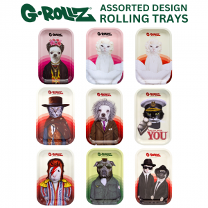 G-ROLLZ | Assorted Medium Rolling Tray 7 x 10.5in - 9ct Pack [PR3301-SET2]