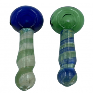 5" Color Tube Head Swirl Art Body Hand Pipe Assorted Colors (Pack of 2) [GWST0024]