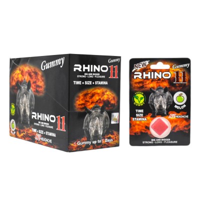 Rhino 11 Adult Enhancement Vegan Gummies - 24ct Display