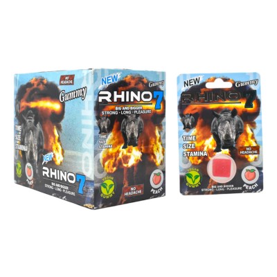 Rhino 7 Adult Enhancement Vegan Gummies - 24ct Display