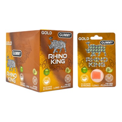 Rhino King Gold Adult Enhancement Vegan Gummies - 24ct Display