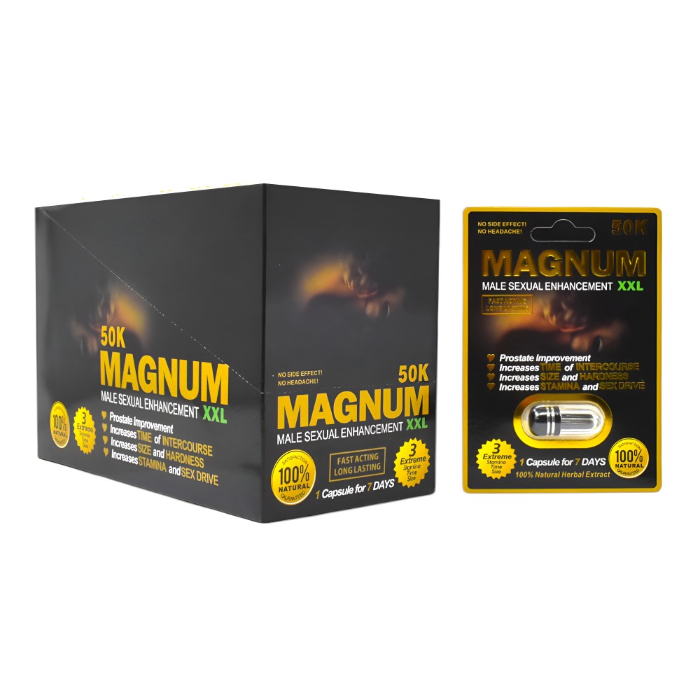Magnum 50K XXL Male Enhancement Capsule – 24ct Display Magnum 50K XXL Sexual Enhancement Capsules – 24 Pack Display