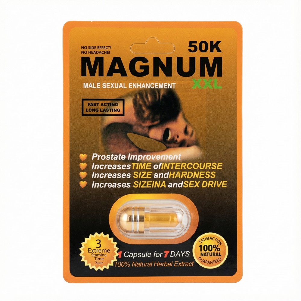 Magnum 50K Gold Sexual Enhancement XXL Capsule Display – 20 Count