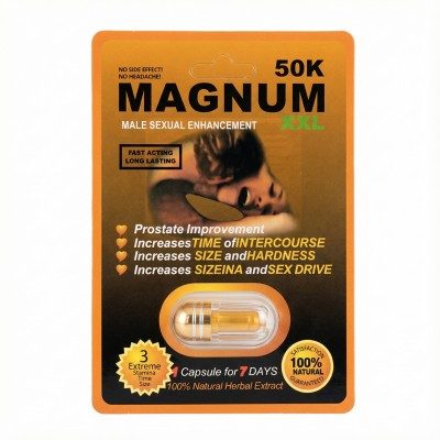 Magnum 50K Gold Sexual Enhancement XXL Capsules – 20Ct Display