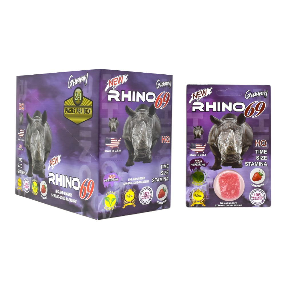 Rhino 69 Purple Male Enhancement Gummies – 24 Count Display Rhino 69 Purple Adult Gummies – Male Enhancement – 24ct Display