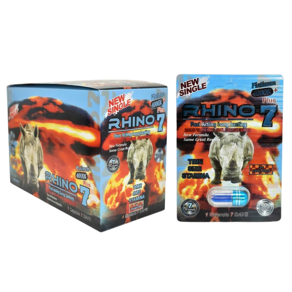 Rhino 7 Platinum 4000K Male Enhancement Capsules 24ct Display