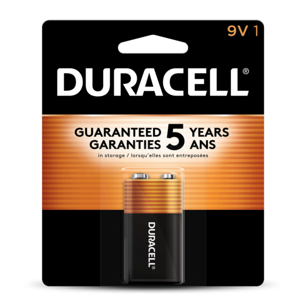 DURACELL® Coppertop 9V Alkaline Batteries 1 per Card 12PK