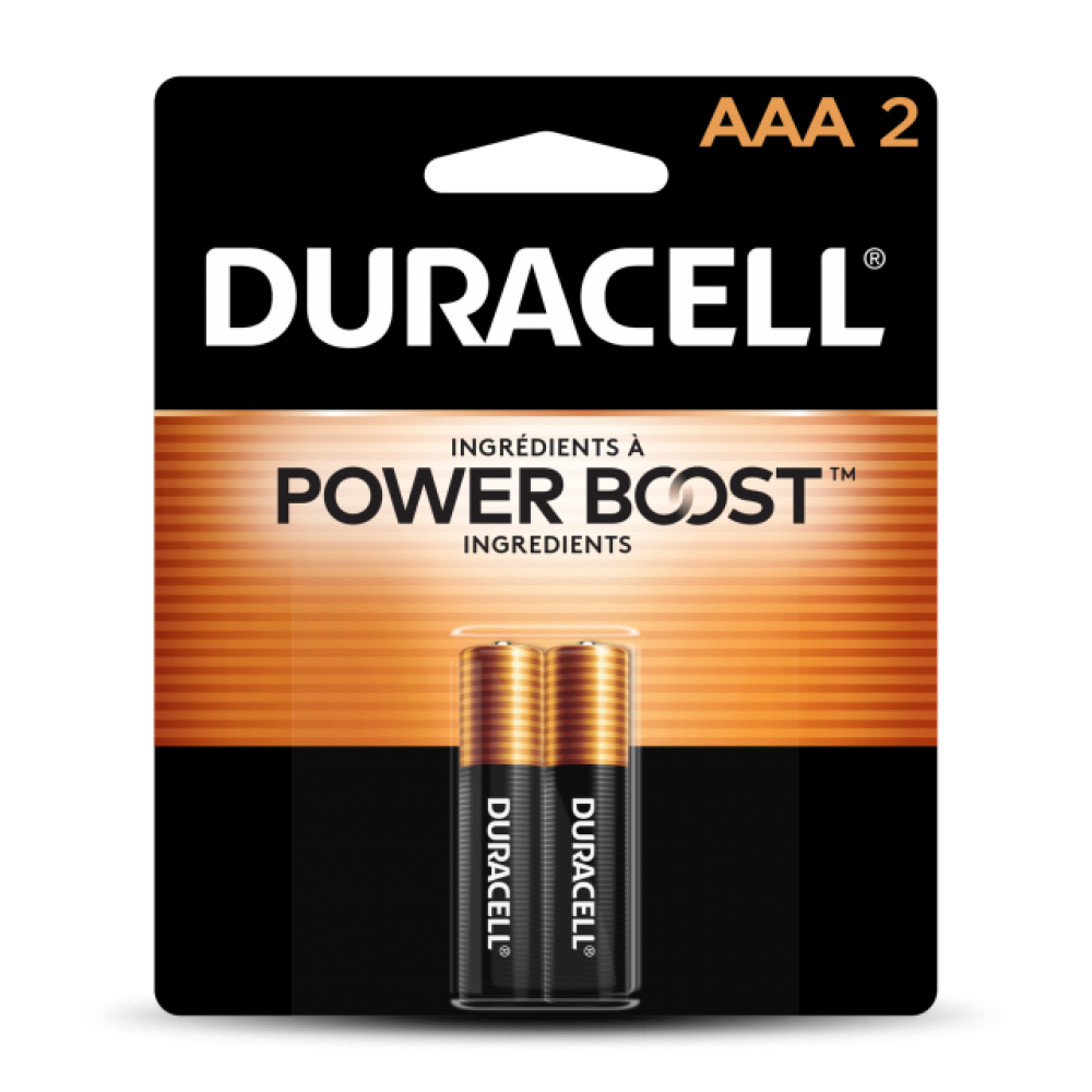 DURACELL® Coppertop AAA2 Alkaline Batteries 2 per Card 18PK