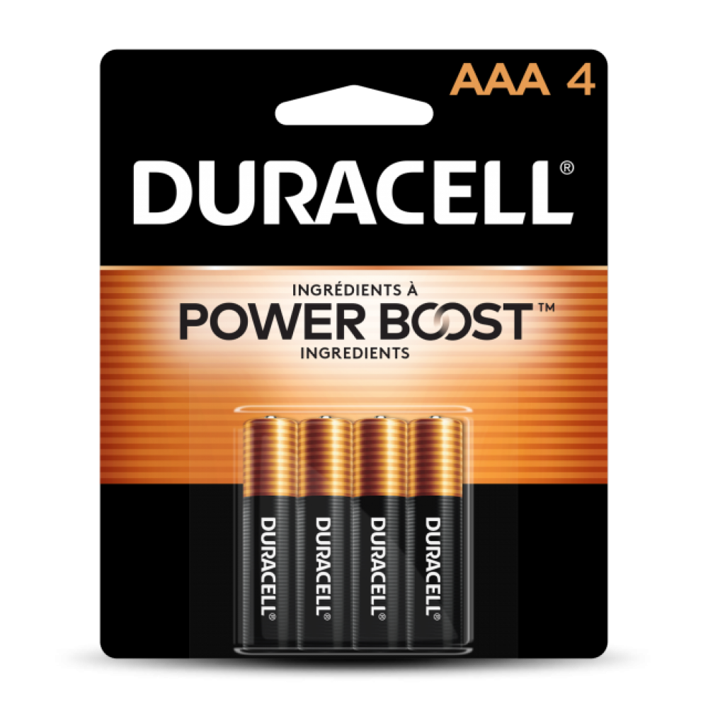 DURACELL® Coppertop AAA4 Alkaline Batteries 4 per Card 18PK
