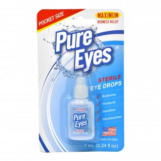 Pure Eyes Redness Releif Sterile Eye Drops 7ml - 12ct Display