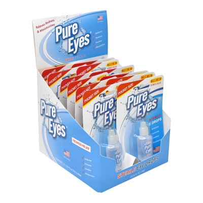 Pure Eyes Redness Releif Sterile Eye Drops 7ml - 12ct Display