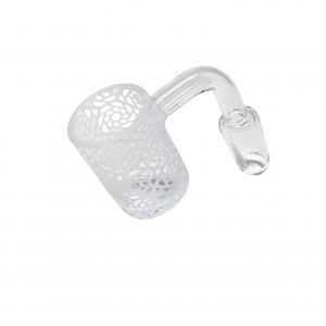 14mm Quartz 22mm Bucket Banger Male With Sand Blasted Design - J [QF152]