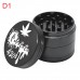 55mm 420 herb grinder with engraved F.E.S.S design in metal finish