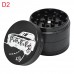55mm 420 herb grinder with engraved F.E.S.S design in metal finish