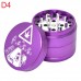 55mm 420 herb grinder with engraved F.E.S.S design in metal finish