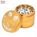 55mm 420 herb grinder with engraved F.E.S.S design in metal finish