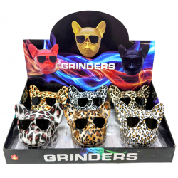 62mm Assorted Color 4 Parts Dog Grinders 6Ct Display - [62MM6CT]