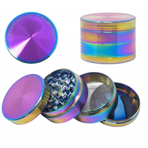 2.1" Chromium Crusher Herb Grinder With Rainbow Color [70091]
