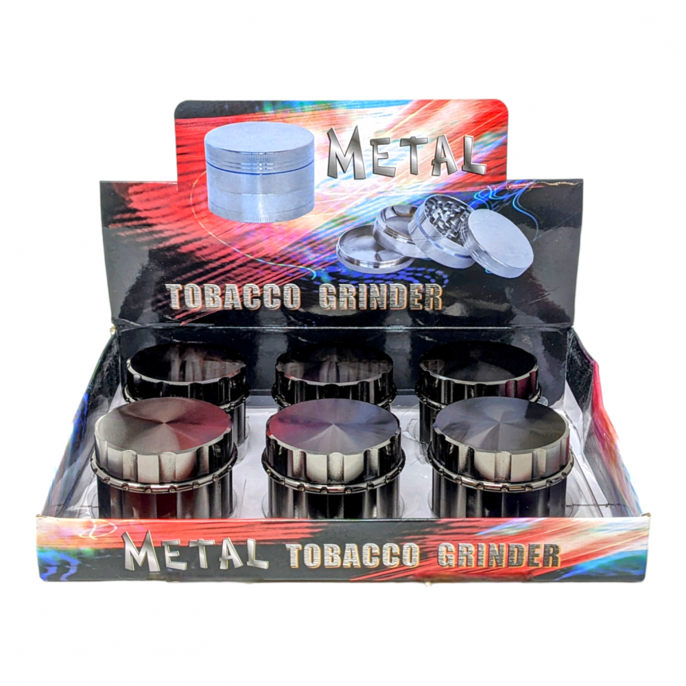 Gunmetal Grip Design 4pc Zinc Grinders 6ct Display Skygate Wholesale