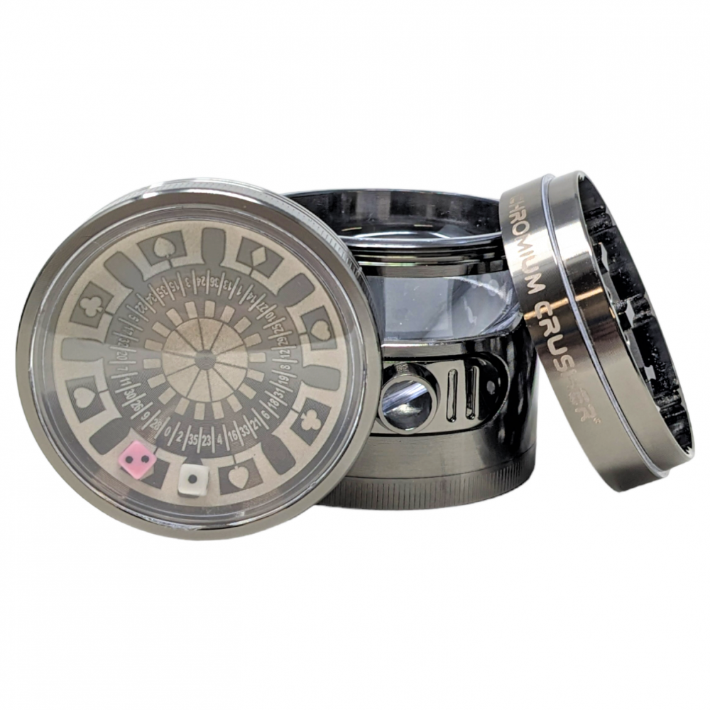 Buy 2.5" Chromium Crusher Roulette Grinder with Pour Spot, Assorted