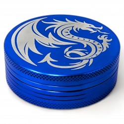 Custom Engraved Ancient Chinese Dragon 62mm 2 Part Grinder - Blue [CE-AG003D62-BLU]