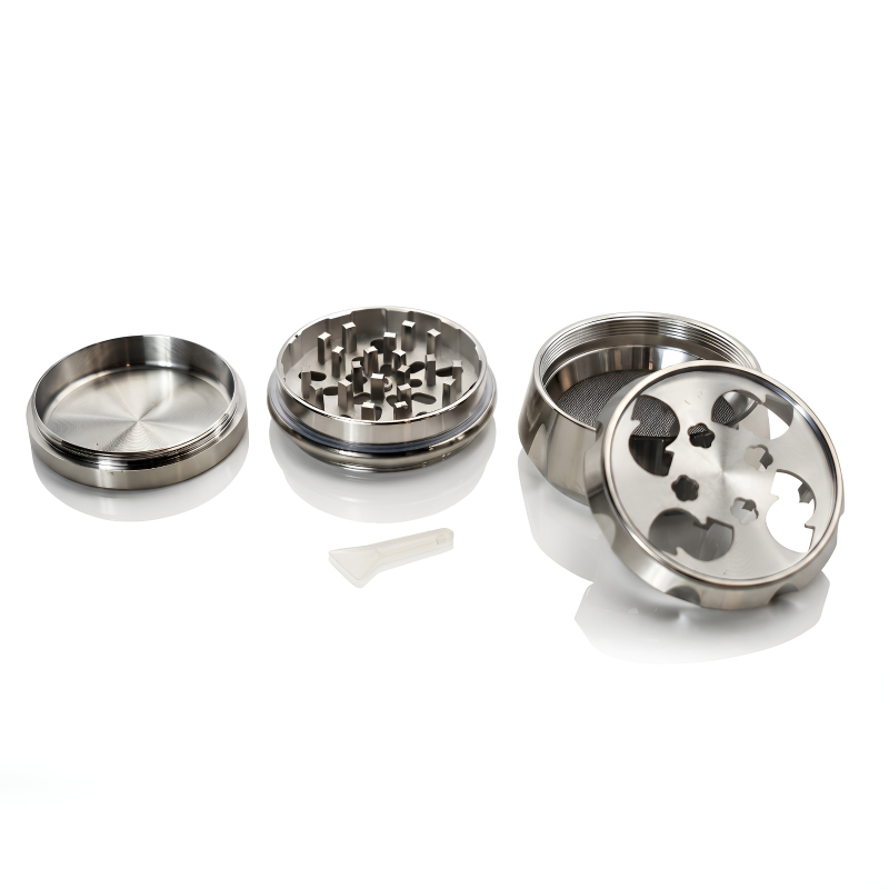 Double Cross 61mm 4-Part Heavy Metal Curved Herb Grinder