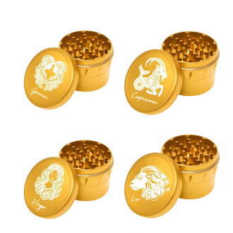 63mm Assorted Color 4-Parts Herb Grinders for Every Zodiac