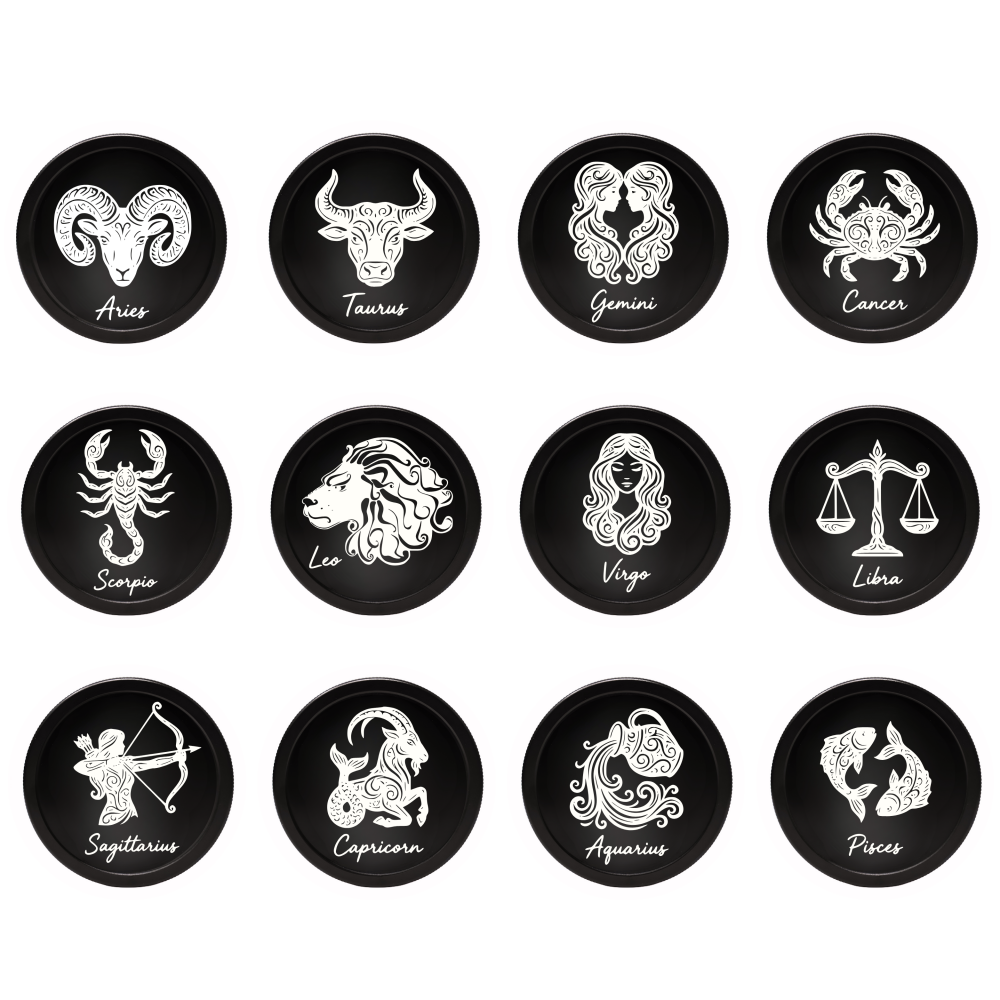 63mm Assorted Color 4-Parts Herb Grinders for Every Zodiac