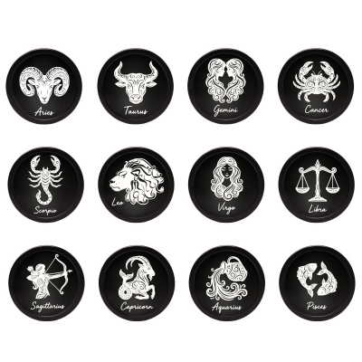 63mm Assorted Color 4-Parts Herb Grinders for Every Zodiac