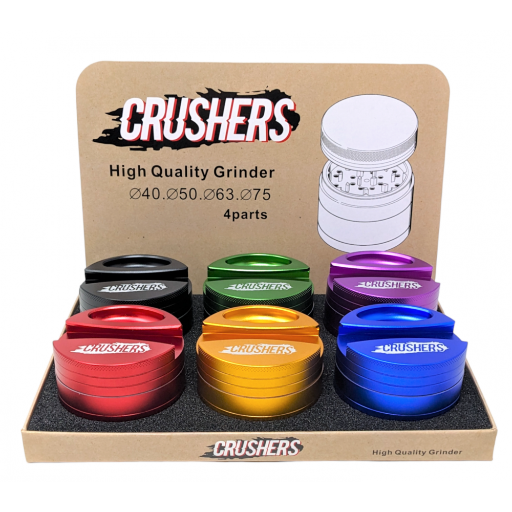75mm Crushers Whimsy Grinder 6ct Display Skygate Wholesale