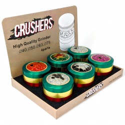 63mm Crushers Shine & Grind Glittering Honeycomb Herb Grinder 6ct Display [GR233]