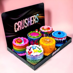 63mm 4 Part Grind W/ Icing On Top : Cake Crushers Grinder 6ct Display - [GR404]